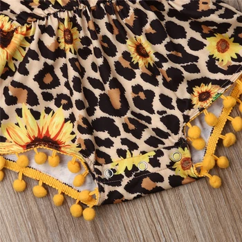 1-3T Naujagimis Vaikas Baby Girl Drabužiai Leopard Vasaros Rankovių Romper Elegantiškas Gėlių Jumpsuit Mielas Mielas Mados Komplektus
