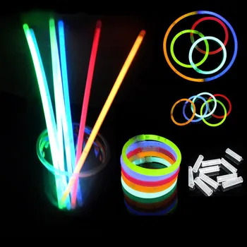 100/200pcs Glow Stick Neon Šalies Šviesos Glowstick Ryškus, Spalvingas Apyrankes, Vėrinius Įvykio Vestuvių Šventė Prekių Švyti Lazdos