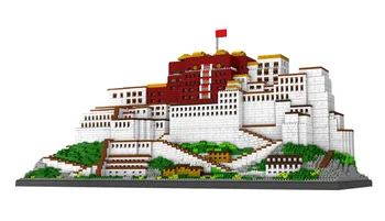10000pcs+ Kinija architektūros Plytas Tibeto Lamos Šventosios Žemės Potala modelio blokai mikro dalelių švietimo žaislai