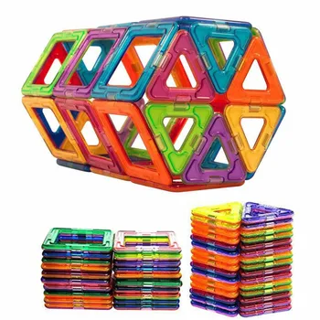 100VNT/50pcsMagnetic Blokai Magnetinio Dizaineris Statybos Nustatyti Modelio kūrimą Magnetai, Magnetiniai Blokai Švietimo Žaislas