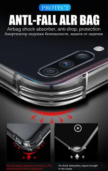 100vnt atsparus smūgiams Aišku, Minkštos TPU Case For Samsung Galaxy A10 A30 A40 A50 A60 A70 A90 A51 A71 M10 M20 M30 Crystal 