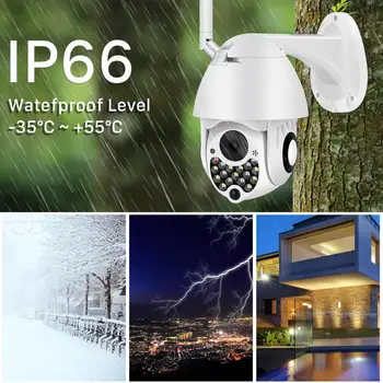 1080P Lauko Wifi PTZ Kamera su Sirena Šviesos Auto Stebėjimo Debesų Home Security IP Kamera 2MP, 4X Digital Zoom Speed Dome Kameros