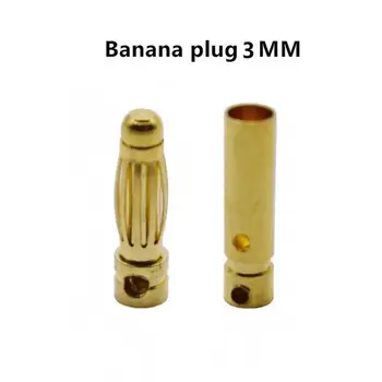 10Pair 2mm 3mm 3.5 mm 4mm paauksuotas Kulka Bananų Lizdas Vyras Moteris Bananų Jungtis Baterijos Modelis Plug