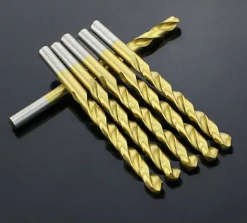 10VNT 9mm-13mm greitapjovio Plieno padengtas Titano tiesiu kotu Twist Drill Bits metalo (9mm/9.5 mm/10 mm/10,5 mm/11mm/12mm/13mm)