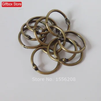 10vnt/daug 25mm derliaus bronzos spalvos sagtis palaidų lapų žiedo atidarymo ratų lankai 