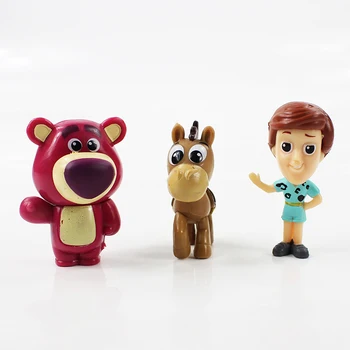 10vnt/daug 6cm Toy Story Woody Buzz Lightyear Jessie Rex Lotso Animacinių filmų Mini Kūdikių Lėlės Veiksmų Skaičius, Modelį, Žaislai, Dovanos