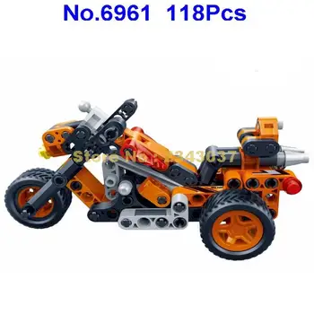 118pcs pullback lenktynių motociklai, motociklas, motociklų kūrimo bloką Žaislas