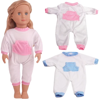 18 colių Mergaičių lėlės drabužiai Amerikos naujagimių Paprastas baltas jumpsuit žaislai suknelė tinka 43 cm kūdikių lėlės c800