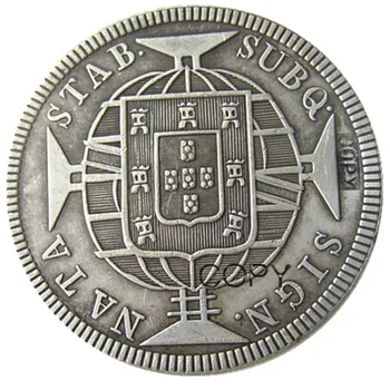1818-1821 2vnt Brazilija 640 Reis-Joao VI Sidabro Padengtą Kopijuoti Monetas