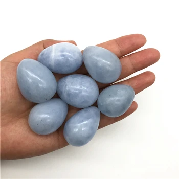 1PC 30-60mm Natūralaus Poliruoto Mėlyna Celestite Kristalų Kiaušinio Formos Akmuo Pavyzdys Gydymo Dekoro Natūralių Akmenų ir Mineralų