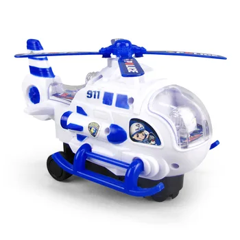 1Pcs Elektros Automatinio Vairavimo Pasukti Sraigtą Transporto priemonės, Žaislai, LED Apšvietimas, Muzika Vaiko Žaislas Sraigtasparnis Modelis
