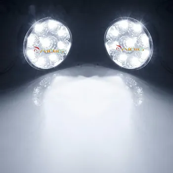 1pair Vandeniui led drl šviesos važiavimui dieną Priešrūkinis Žibintas Baltas 9 LED SMD dienos Žibintai automobilio led lemputės Automobilių Šviesos Šaltinis automobilių stovėjimo aikštelė