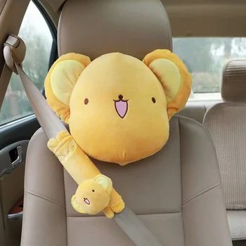 1pair anime saldus Cardcaptor Sakura medvilnės pliušas automobilio saugos diržo apsaugos pagalvėlės Transporto priemonės minkštas poilsio nuraminti kaklo pagalvė įdaryti žaislas