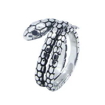 1pc Naujausias Design Mamba Gyvatės Žiedas 316L Nerūdijančio Plieno Papuošalai Roko Kultūros Juosta Šalies Gyvatės Žiedas