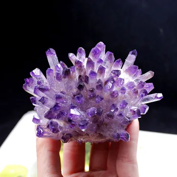 1pc Žalia Dvasios Phantom Kvarco Kristalų Sankaupos violetinė roko akmenys ir kristalai mineralinių reiki Healing Pavyzdys sintetinio kvarco
