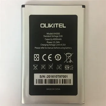 1pcs Originalus telefonas, baterija Oukitel K4000 Baterija Bateria Akumuliatorius AKKU Už Oukitel K4000 4000mAh ne lite ne pro