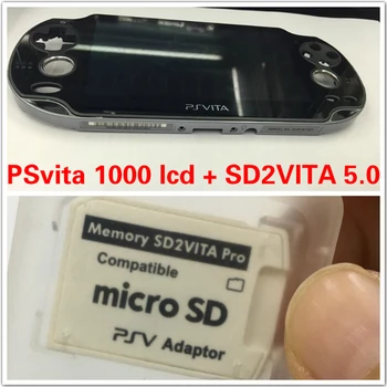 1set Naujas Oled ekranu su rėmu+sd2vita 5.0 adapteris PSVita PS Vita PSV 1000 PCH 1001 1004 1104 1XXX Konsolės