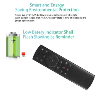 2.4 G Bevielio ryšio Nuotolinio Valdymo pultas su nano USB imtuvas/ valdymas balsu/ oro pelės 