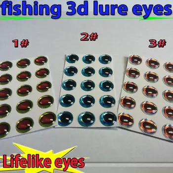 2019new žvejybos 3d suvilioti akys dydis:3mm-6mm kiekviena spalva 150pcs=450pcs/daug geras masalas akis