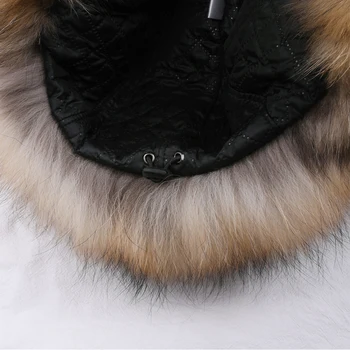 2020 M. Žiemos Unisex Realių Fox Fur Bombonešis Skrybėlę Meškėnas Kailių Ushanka Bžūp Trapper Rusijos Slidinėjimo Skrybėlės, Kepurės Nekilnojamojo Odos Storio Šiltas
