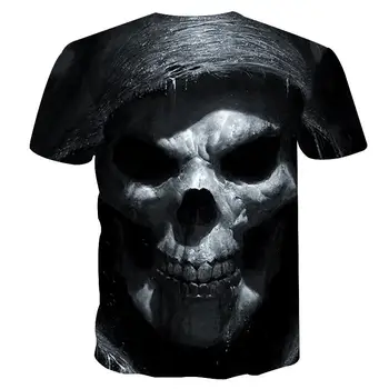 2020 Naujas 3D kaukolė kietas vyriški t-shirt Aukštos kokybės trumpas rankovės atsitiktinis marškinėliai Vasaros gatvės mados prekinio ženklo greitai-džiovinimo T-shirt