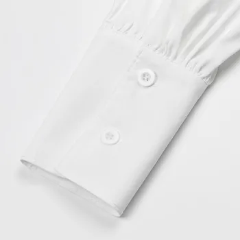2020 Naujas blusas Moteris Ilgai Žibintų Rankovės Darbo White Pagrindiniai Mygtukai peteliškę Palaidinė Top blusas mujer de moda 2020 m.