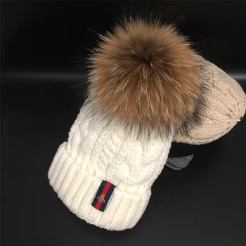 2020 cllikko prekės ženklo žiemos skrybėlę mados skrybėlę moterų aksomo Vilnos Viduje Beanies Žiemos Skrybėlės Meškėnas Kailių Pompom Pompom Skrybėlę