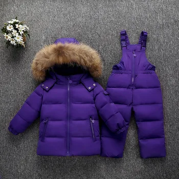 2020 m. Žiemą šiltas žemyn striukė baby girl rūbai, vaikų drabužių rinkiniai berniukai parko nekilnojamojo kailių paltai vaikų sniego dėvėti kūdikių paltas