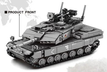 2021 Karinės Plytų Bakas Žaislas Mažų Dalelių Patrankos Leopard 2A7 Pagrindinis BattleTank Modelis įrangos pardavimas, biuro įrangos blokai Vaikas Nušvitimą Dovana