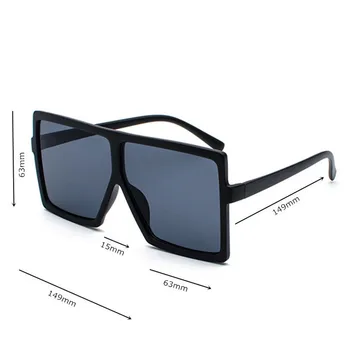 2021 Plastiko Negabaritinių Akiniai nuo saulės Moterims Aikštėje Prekės Dizaineris Didelis Rėmo Akiniai Moterų UV400 Saulės Akiniai oculos masculino