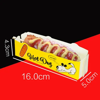 20pcs/daug Vienkartiniai Sūris Hot Dog Baras Dėklas Restoranas Takeout Pakavimo Dėžės Atvejais