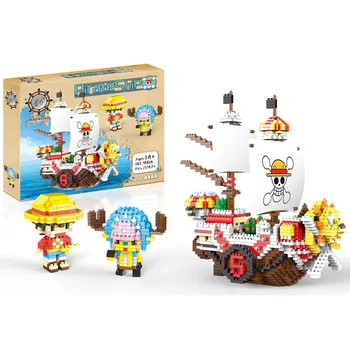 2247pcs+ Anime One Piece Blokai Tūkst. Saulėtas Piratų Laivas Luffy Tony Chopper Micro Plytų Duomenys Kalėdų dovana