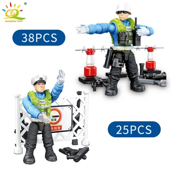 228Pcs Miesto Policijos Eismo Prižiūrėtojas Lėlės Modelis, Statyba Blokai Eismo Policijos Motociklą Šviesos Policininkas Veiksmų Skaičiai Žaislai Plytų Vaikas