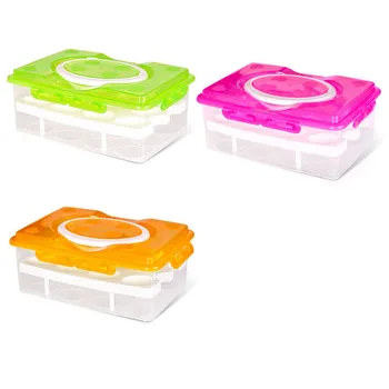 24 Tinklelis Kiaušinių Laikymo Dėžutė Maisto Daržovių Konteineris Organizatorius Patogi Dvigubo Sluoksnio Plastiko Boxs Daugiafunkcinis Virtuvės Produktai