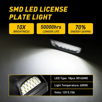 2X LED Licenciją Plokštelės Šviesos Lempa Cadillac Escalade 
