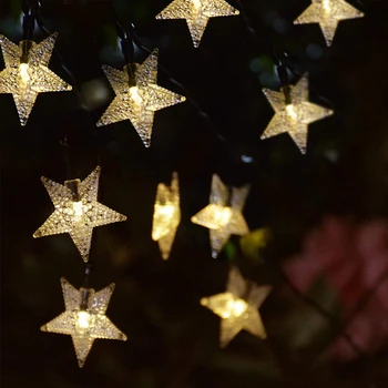 30/50/100/200 led saulės Žibintas atsparus Vandeniui Žvaigždės formos LED String šviesos Lauko Atostogų Kalėdų Vakarėlį, Vestuvių Dekoravimas žibintai