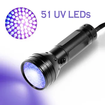 30pcs/daug 395nm Ultra Violet 51 LED UV Lempos Fakelas Skorpionas Detektorius, Ieškiklis Juodos šviesos Žibintuvėlis Lauko Avarinė Fakelas