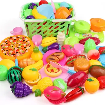 37 Vnt BPA free Spalvinga Vaisių, Daržovių Pjaustymo Plastikinių Maisto Švietimo Žaislas Vaikams Apsimesti Žaisti Virtuvės Žaislas Maisto Virimo Žaislas