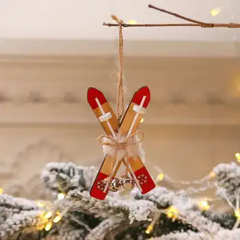 4 Vnt/Set Medinės Rogės Formos Pakabukas Kalėdų Medžio Apdaila Sienos Kabo Ornamentu Kalėdų, Naujųjų Metų 2021 Namų Dekoro