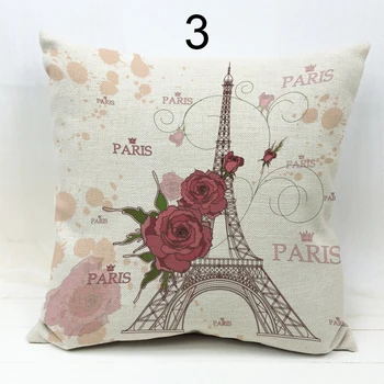 45 *45cm Modernus Dizainas, Eifelio Bokštas Ir Gėlės Paryžiaus Mesti Pagalvės užvalkalą Sofa Seat Pigūs Pagalvėlių Apvalkalus Mados Cojines