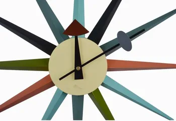 48cm Sunburst Atominės Medinis Sieninis Laikrodis Vidurio Amžiaus Įvairių Spalvų Rankų darbo Senovinių Šiuolaikinės Star Sieninis Laikrodis, Miegamojo Kambarį