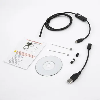 5.5 mm Endoskopą USB Mini Kamera Lankstus IP67 atsparus Vandeniui Micro USB Tikrinimo Borescope Kamera, Skirta 