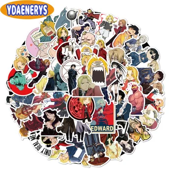 50PCS Fullmetal Alchemist Lipdukas PVC, atsparus Vandeniui Anime Decal Nešiojamas Telefono PS4 Gitara Riedlentė Pegatinas Žaislas, Lipdukai
