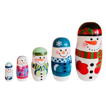 5vnt/Set santa sąlyga Sniego Mediniai rusijos Lėlės Nori Matryoshka Lėlės Vaikas, Kūdikis masažuoklis Žaislas lašas laivybos
