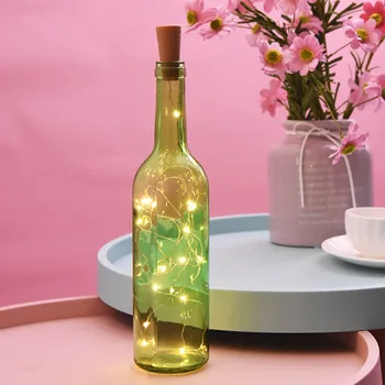 6 Gabalus Vyno korkas Žibintai su 20 LED Sidabro Vario Viela, Garliava Pasakų String Žiburiai 