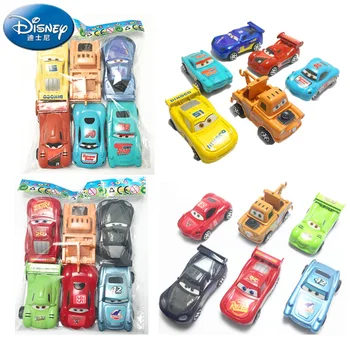 6PCS/Daug/B stiliaus Disney Transporto priemonės Mobilizacijos Žaibas McQueen Sally Carrera Mater Doc Hudson Vaikų žaislų kalėdoms