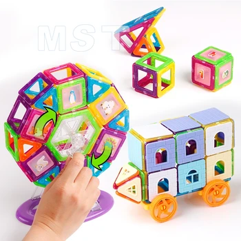 72-240PCS Mini Magnetinio Dizaineris Statybos Nustatyti Modelis ir odinas, Plastikiniai Magnetiniai Blokai Švietimo Žaislai Vaikams Dovanų