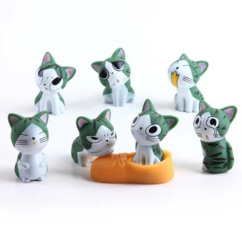 7pc Katė Gyvūnų Sodo Namų Bonsai Apdailos Mini Žaislas Miniatiūriniai pvc Amatų Papuošalai Micro Dekoro 