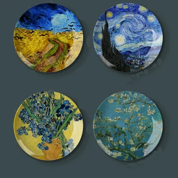8 Colių Van Gogho Tapybai Porceliano Dekoratyvinės Sienų Kabo Plokštė Sėdynės Disko Keraminiai Diskas (Art Nouveau)
