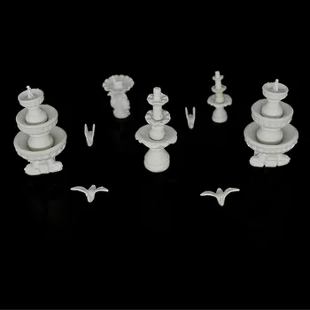 9pcs/daug HO 1/87 Mini Modelis Sodo Statula, Skulptūra, Fontanas Traukinio Pastato Žaislai Išdėstymas Dekoracijos Kraštovaizdžio Apdaila Plastiko